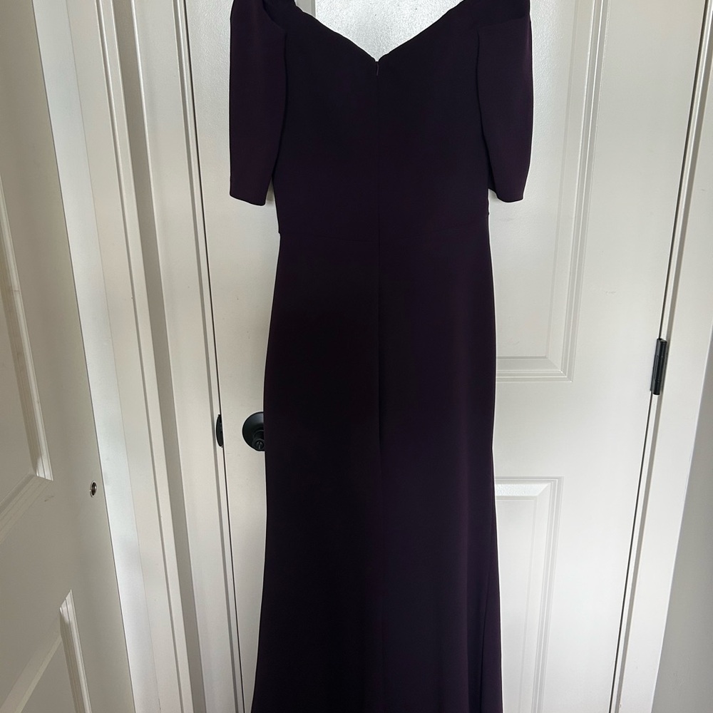 Elegant Off-Shoulder Long Sleeve Dress in Rich Purple